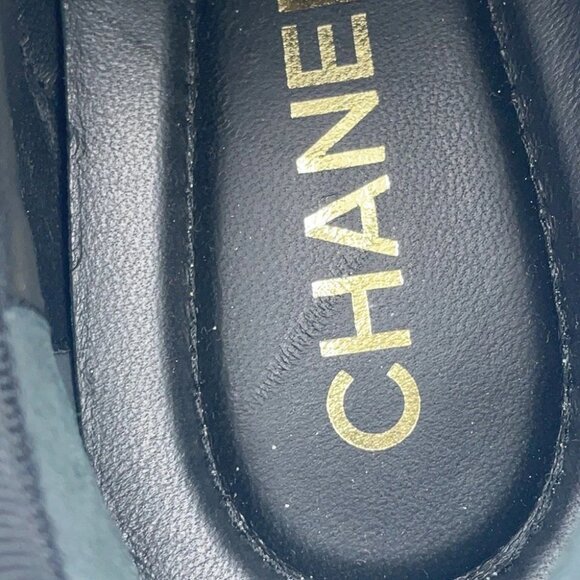CHANEL Back Logo Low-Cut Sneakers Size 37C pile Black - Picture 15 of 16